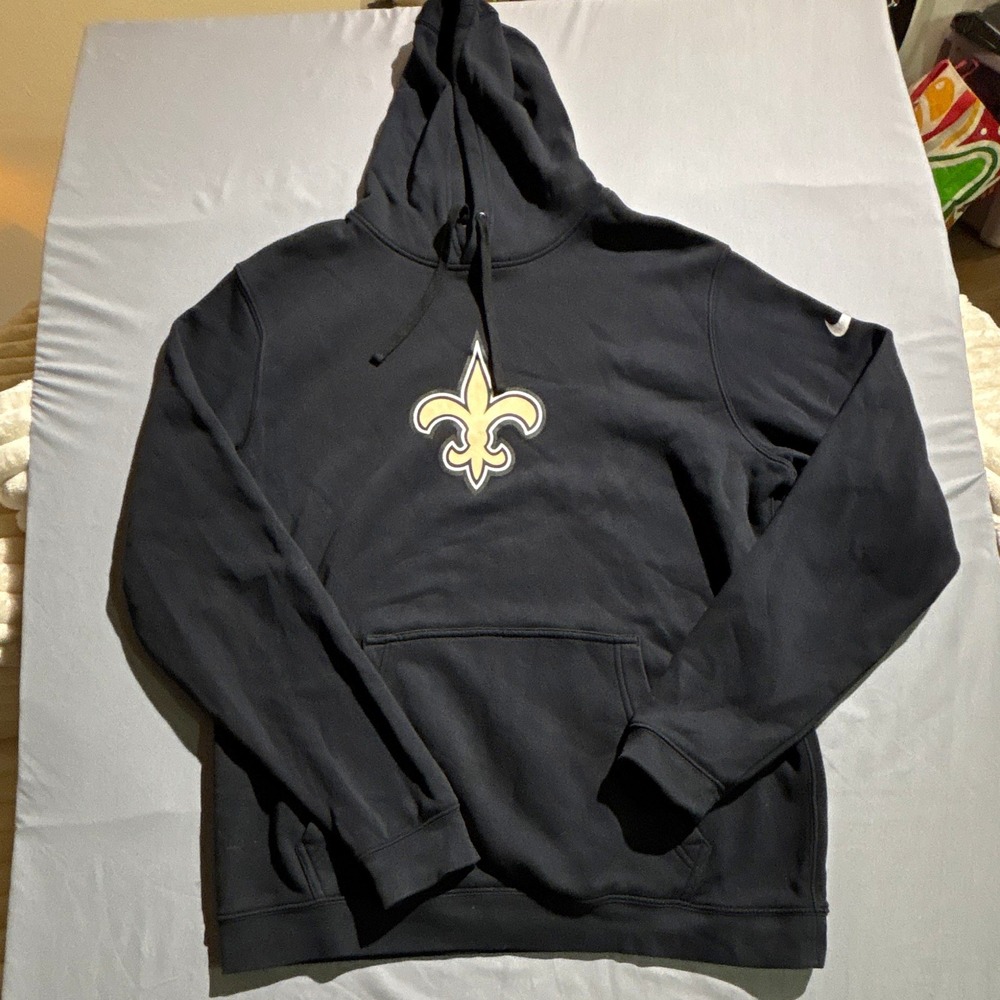 Nike New Orleans Saints Hoodie Mens XL Black Pullover Fleur De Lis Sweatshirt